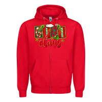 Red Christmas Gigi Claus Zipper Hoodie - FaDigitalArtStudio