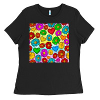 Black Pride lgbtq flowers and hearts seamless pattern Ladies Tee - BundleAndBundleShop