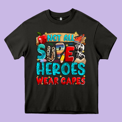 Not All Super Heroes Wear Capes Heavy Core Tee Designed By Nancycooperartshop