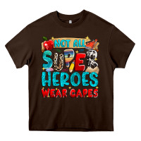Chocolate Brown not all super heroes wear capes Heavy Core Tee - NancyCooperArtShop