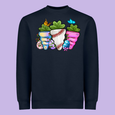 Easter Day Baseball Easter Sports Carrots Heavyweight Sweatshirt Designed By Oliviacreatesart