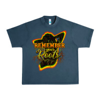 Midnight Navy remember your roots Urban Heavy Tee - NancyCooperArtShop
