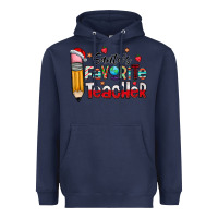 Navy Santa Favorite Teacher Heavyweight Hoodie - CowhideDigitalArt