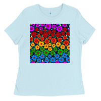 Baby Blue Pride lgbtq flowers seamless pattern Ladies Tee - BundleAndBundleShop