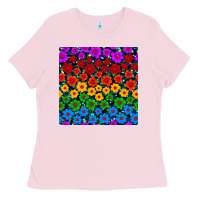 Bubblegum Pink Pride lgbtq flowers seamless pattern Ladies Tee - BundleAndBundleShop