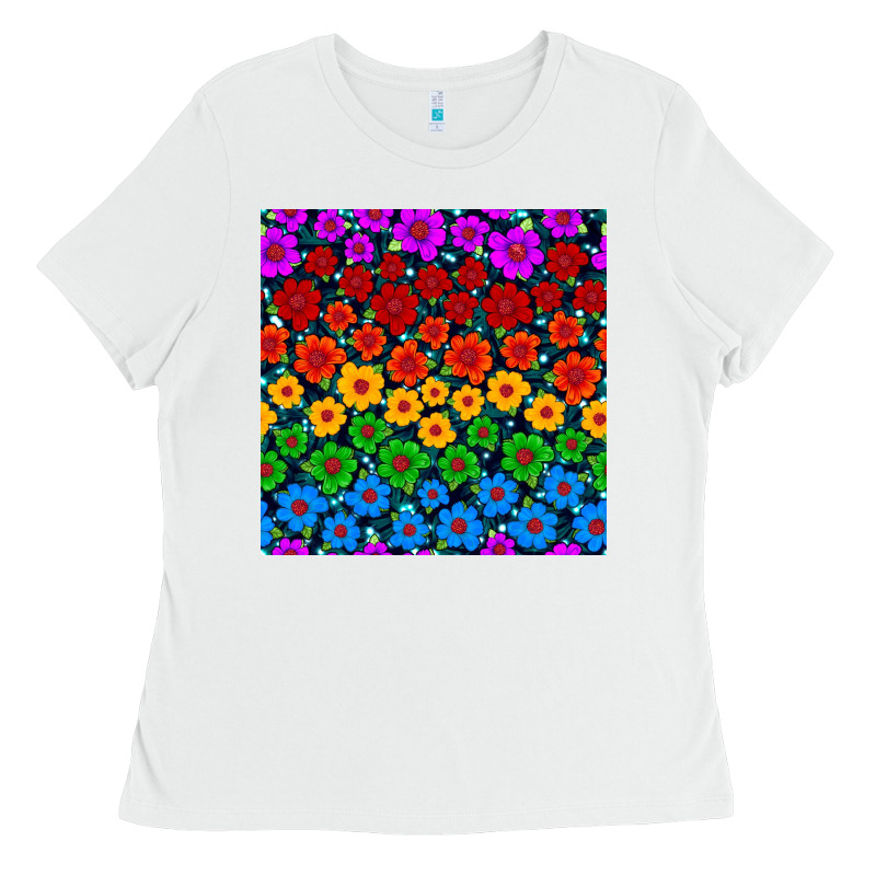 Pride Lgbtq Flowers Seamless Pattern Ladies Tee by BundleAndBundleShop | Teevron