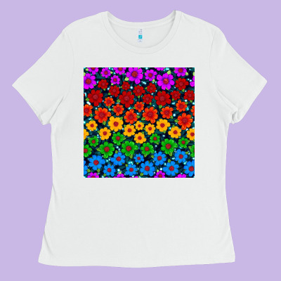 Pride Lgbtq Flowers Seamless Pattern Ladies Tee Designed By Bundleandbundleshop