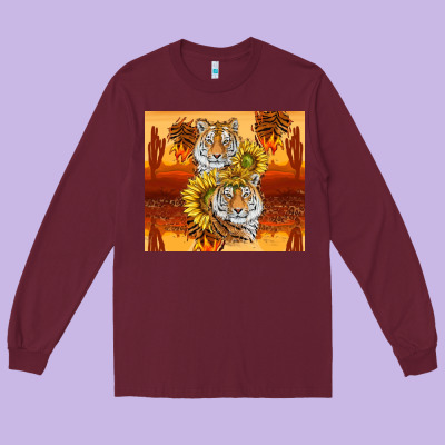 Tigers With Scratches Long Sleeve Tee Designed By Tumblerdesignbyshophia