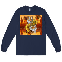 Navy tigers with scratches Long Sleeve Tee - TumblerDesignByShophia