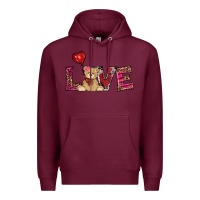 Burgundy valentines day tedybear love Premium Hoodie - RanaPortraitStore