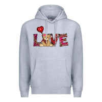 Heather Grey valentines day tedybear love Premium Hoodie - RanaPortraitStore