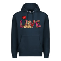 Navy valentines day tedybear love Premium Hoodie - RanaPortraitStore