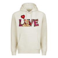 Oatmeal Heather valentines day tedybear love Premium Hoodie - RanaPortraitStore