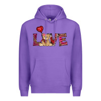 Purple valentines day tedybear love Premium Hoodie - RanaPortraitStore