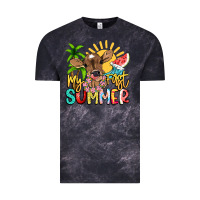 Cloud Black My first summer baby cow Vintage Tee - NancyCooperArtShop
