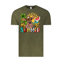 Vintage Olive My first summer baby cow Vintage Tee - NancyCooperArtShop