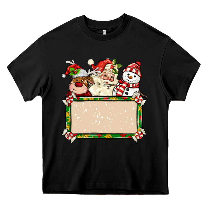 Santa Reindeer Snowman Preview And Costom Name Heavy Core Tee by MaliasSmallBusiness | Teevron