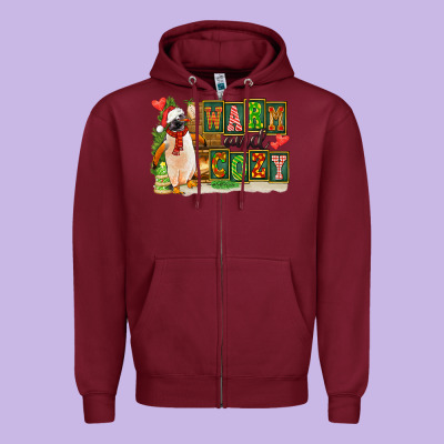 Warm And Cozy Penguin Zipper Hoodie Designed By Fadigitalartstudio
