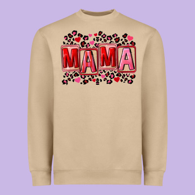 Pink Leopard Mama Heavyweight Sweatshirt Designed By Fadigitalartstudio