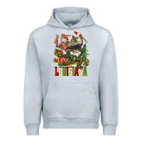 Heather Grey Christmas Louisiana Urban Hoodie - BarkalooDesign