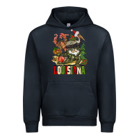 Navy Christmas Louisiana Urban Hoodie - BarkalooDesign