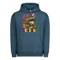 Pigment Midnight Navy Christmas Louisiana Urban Hoodie - BarkalooDesign