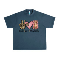 Midnight Navy peace love chihuahua Urban Heavy Tee - JahusDesignShop