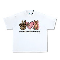 White peace love chihuahua Urban Heavy Tee - JahusDesignShop