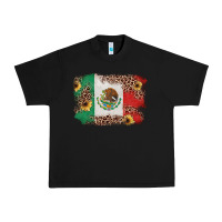 Black Mexican Flag with Leopard Urban Heavy Tee - texasbilliewilder