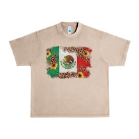 French Oak Mexican Flag with Leopard Urban Heavy Tee - texasbilliewilder