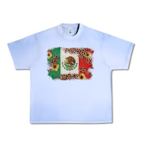 Grape Ice Mexican Flag with Leopard Urban Heavy Tee - texasbilliewilder