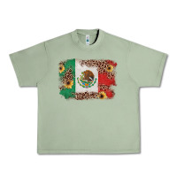 Oil Green Mexican Flag with Leopard Urban Heavy Tee - texasbilliewilder