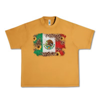 Peanut Butter Mexican Flag with Leopard Urban Heavy Tee - texasbilliewilder