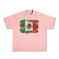 Salmon Mexican Flag with Leopard Urban Heavy Tee - texasbilliewilder