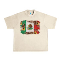 Sandshell Mexican Flag with Leopard Urban Heavy Tee - texasbilliewilder