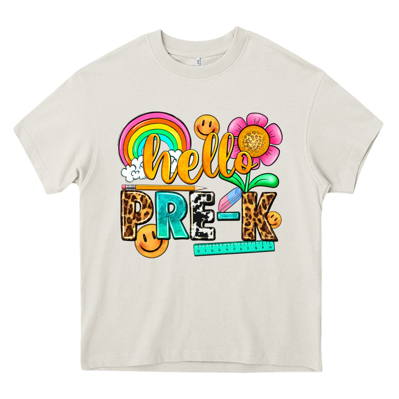 Hello Pre K Heavy Core Tee by NancyCooperArtShop | Teevron