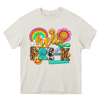 Cream hello pre k Heavy Core Tee - NancyCooperArtShop