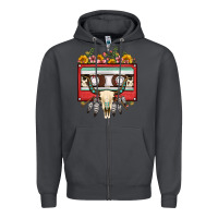 Smoke bull skull sunflower floral cassette Zipper Hoodie - FaDigitalArtStudio