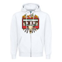 White bull skull sunflower floral cassette Zipper Hoodie - FaDigitalArtStudio