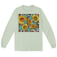 Matcha turquoise sunflowers with gemstones Long Sleeve Tee - TumblerDesignByShophia