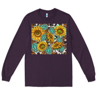Plum turquoise sunflowers with gemstones Long Sleeve Tee - TumblerDesignByShophia