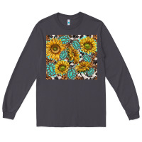 Smoke turquoise sunflowers with gemstones Long Sleeve Tee - TumblerDesignByShophia