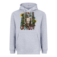 Heather Grey summer down cowboy Heavyweight Hoodie - CowhideDigitalArt
