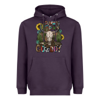 Plum summer down cowboy Heavyweight Hoodie - CowhideDigitalArt