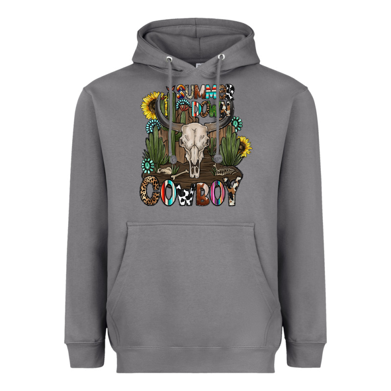 Summer Down Cowboy Heavyweight Hoodie by CowhideDigitalArt | Teevron
