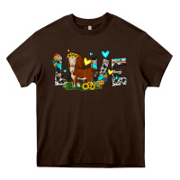 Chocolate Brown love western cow Heavy Core Tee - JahusDesignShop