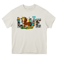 Cream love western cow Heavy Core Tee - JahusDesignShop