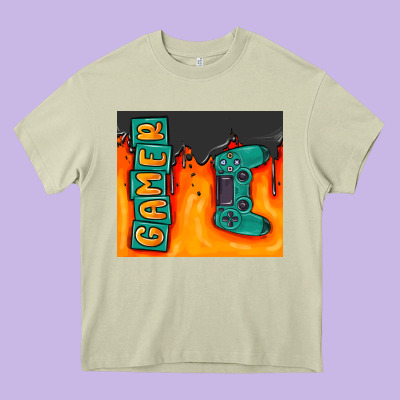Gamer Heavy Core Tee Designed By Maliassmallbusiness