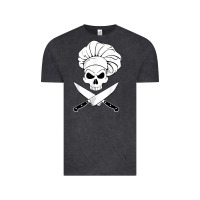 Vintage Black chef skull and crossbones knives halloween Vintage Tee - linhVisuals