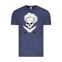 Vintage Denim chef skull and crossbones knives halloween Vintage Tee - linhVisuals